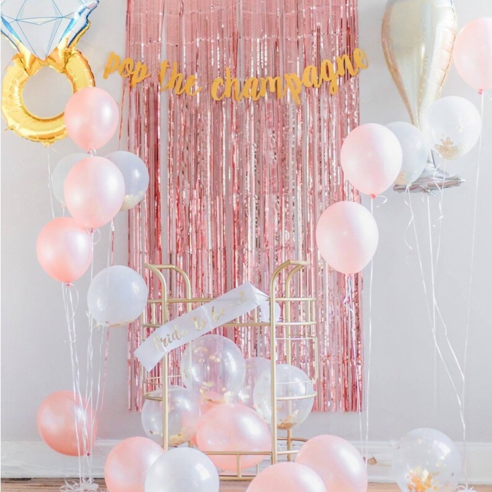 Elegant Pink and Gold Bachelorette / Bridal Party Balloon Decoration Set
